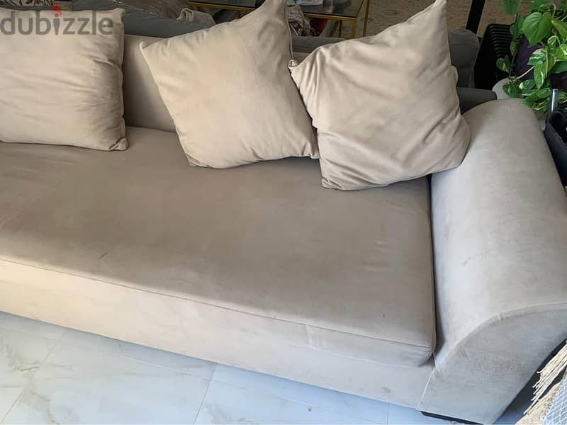 L shape sofa قطعتين انتريه 2