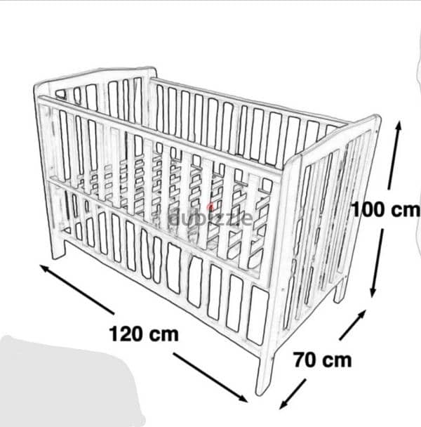 سرير أطفال خشب زان من شركة دهب 6