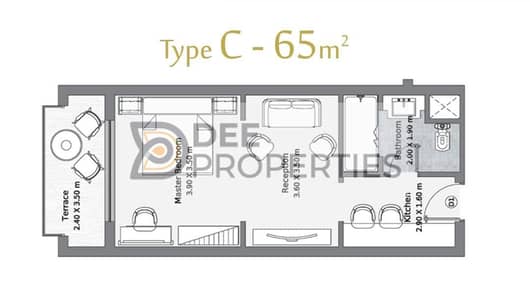 Chalet for sale 65 sqm in Ras Al Hamkah Sands - direct sea view - fully finished and hotel service