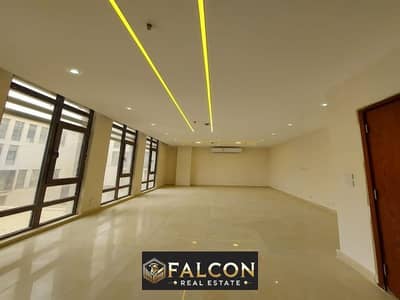 For sale, an administrative office, fully finished with air conditioners (a bargain) in District 5 in New Cairo, directly on Ain Sokhna Road