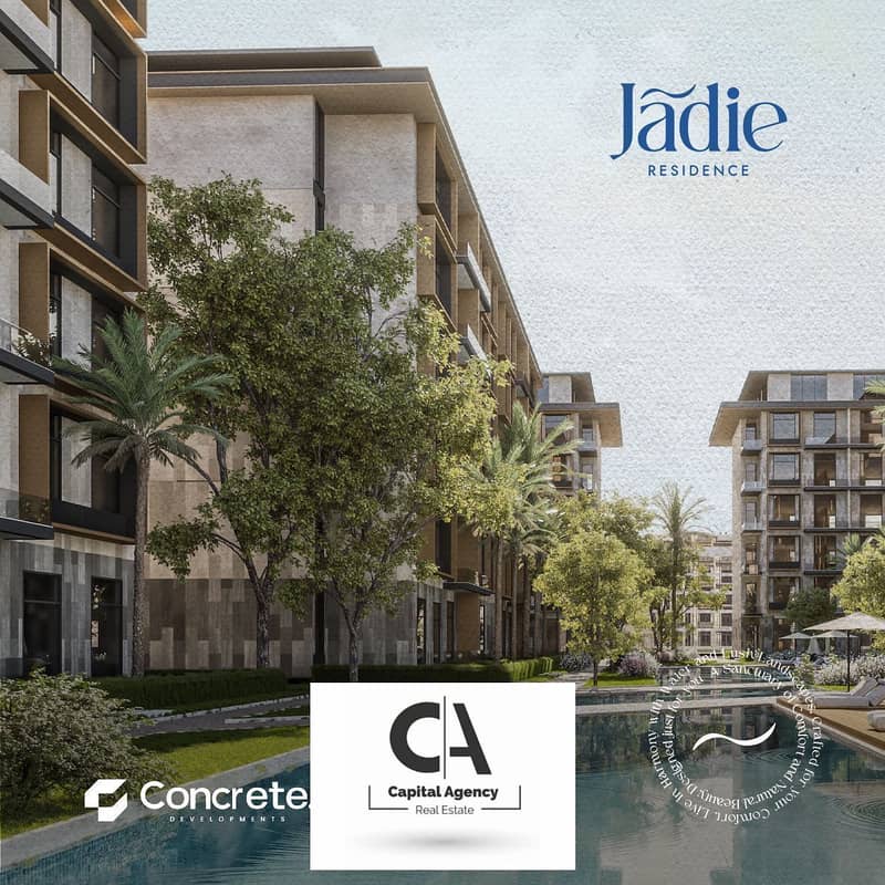 Apartment for sale two bedrooms with no down payment 0% in the Fifth Settlement in Jadie Compound with a discount of up to 30% and installments 0