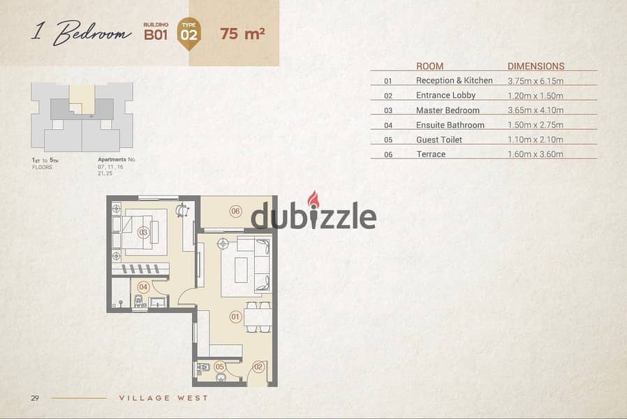 Studio 75m Resale At Compound Village West Sheikh Zayed City 0