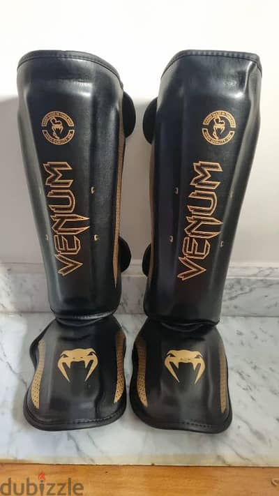 Venum Black and Gold Shinguards