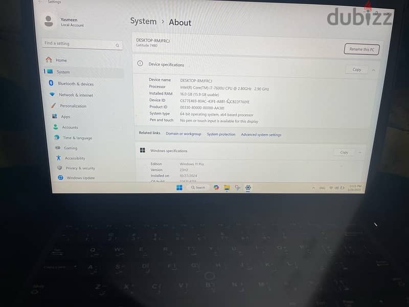 dell Latitude 7480 core i7رام 16 ssd 256 gb جيل سابع 6