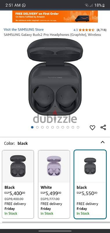 ايربودز galaxy buds2 pro بالضمان لحد 20/5 5