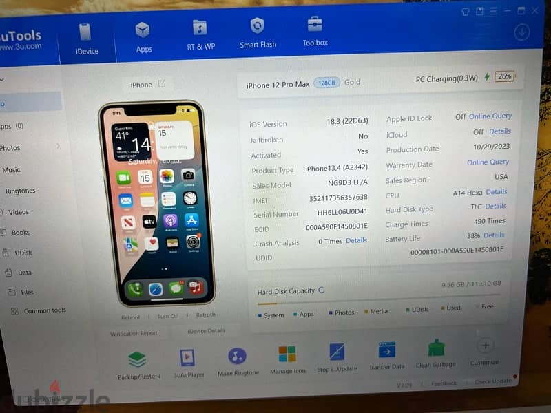 iPhone 12 pro max بحالة فوق الممتازة 14