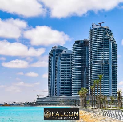 شقة بفيو على البحر 150م ( متشطبة - جاهزة للمعاينة )  للبيع فـ أبراج العلمين الساحل الشمالي  North Coast Alamein Towers