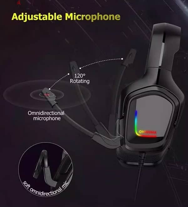 K20 USB RGB Gaming headphone-headset -سماعه جيمنج 5