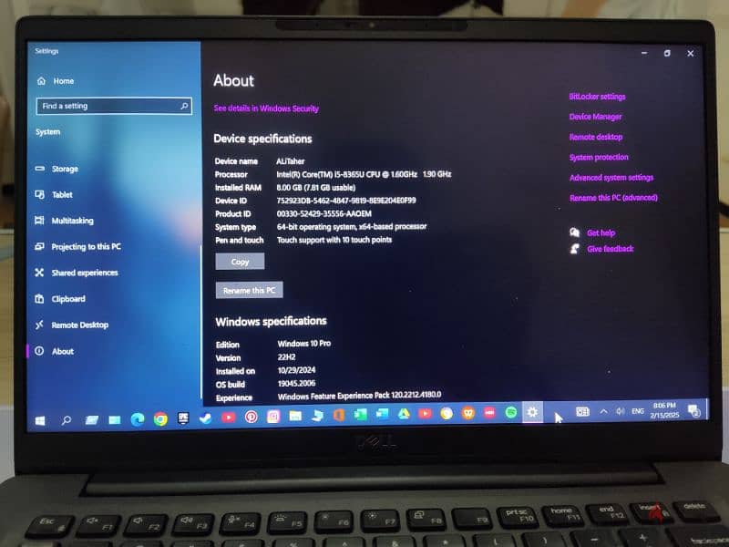 Laptop Dell latitude 7400 3