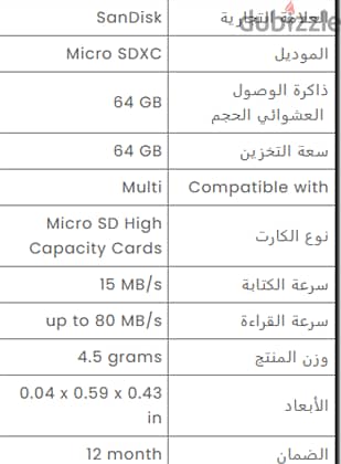 كارت ذاكرة سانديسك 64 جيجا الترا SDXC 3