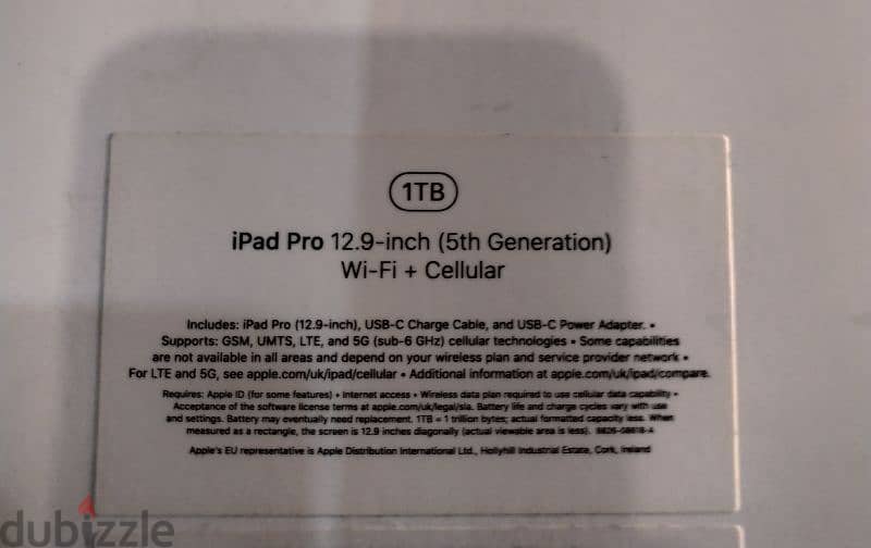 Apple Ipad pro M1 12.9 1TB 5