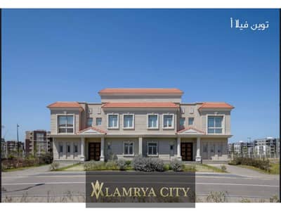 Villa for immediate delivery, 405 square meters, for sale, directly on the sea, in Zahya New Mansoura, New Mansoura.