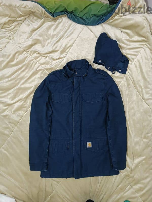 Carhartt Vintage Jacket  Hickman Coat Navy Blue Zip 2