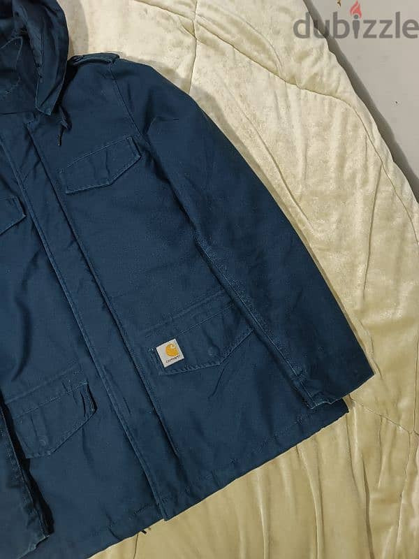 Carhartt Vintage Jacket  Hickman Coat Navy Blue Zip 5