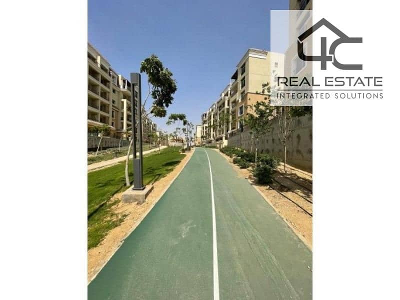 apartment 3bed for sale  with down payment 210,000 in Sarai  new cairo over  9years  view landscape in the best location in 5th statement 0