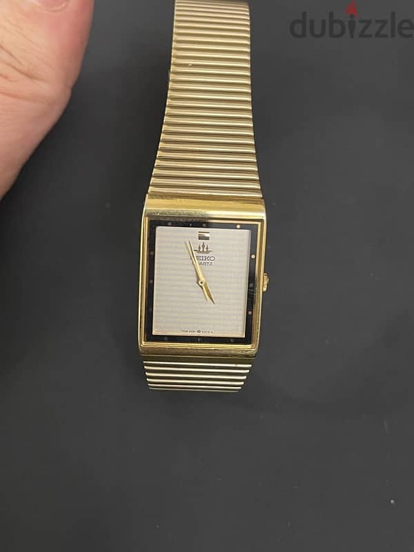 Seiko watch Galaxy Gilt Mirrored Bezel Tank 1998 ساعة سايكو 1