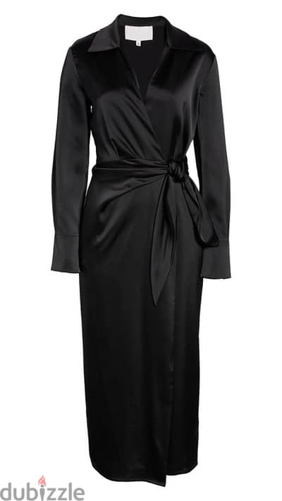 black wrap dress