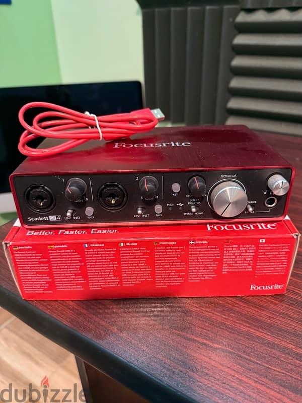 audio interface (scarlett 2i4 )2nd generation at good condition 1