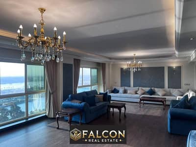 Apartment for sale with a palace area ​​430m directly view of Nile the highest ROI in Maadi in Nile Pearl Tower next to Hilton