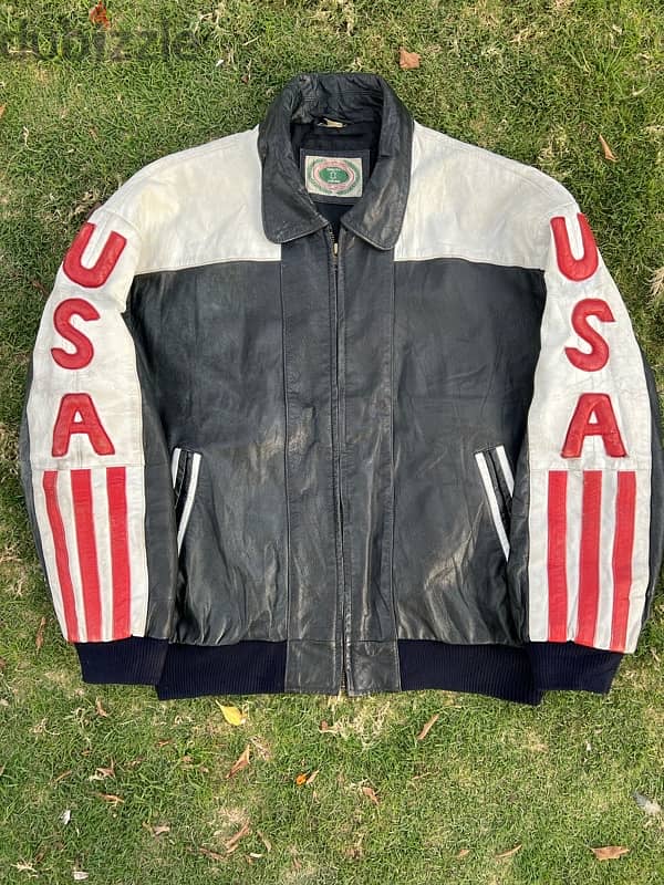 Vintage USA Black natural Leather Motorcycle Jacket 2