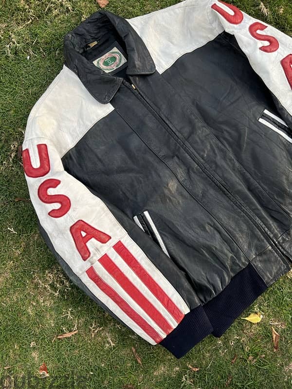 Vintage USA Black natural Leather Motorcycle Jacket 5