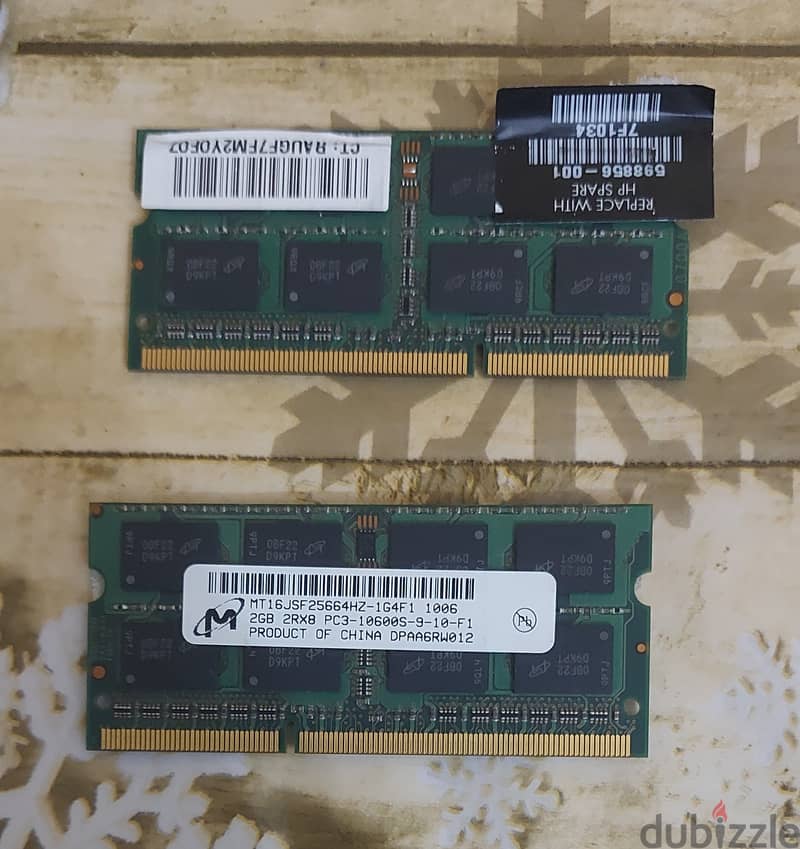 رامات ddr3 لاب توب الواحده 2 جيجا 1