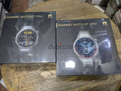 Huawei Watch GT 5 Pro Titanium Black جديد متبرشم بضمان الوكيل