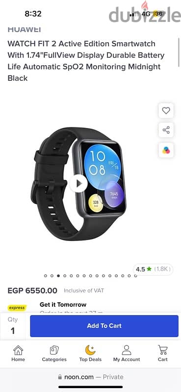 Huawei watch fit 2 - used like new