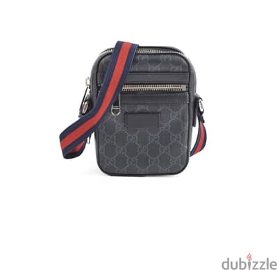 Gucci - Leather-Trimmed Monogrammed Coated-Canvas Messenger Bag - Blac