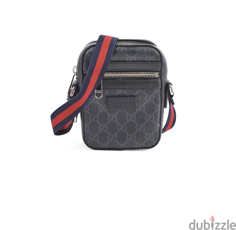 Gucci - Leather-Trimmed Monogrammed Coated-Canvas Messenger Bag - Blac 0