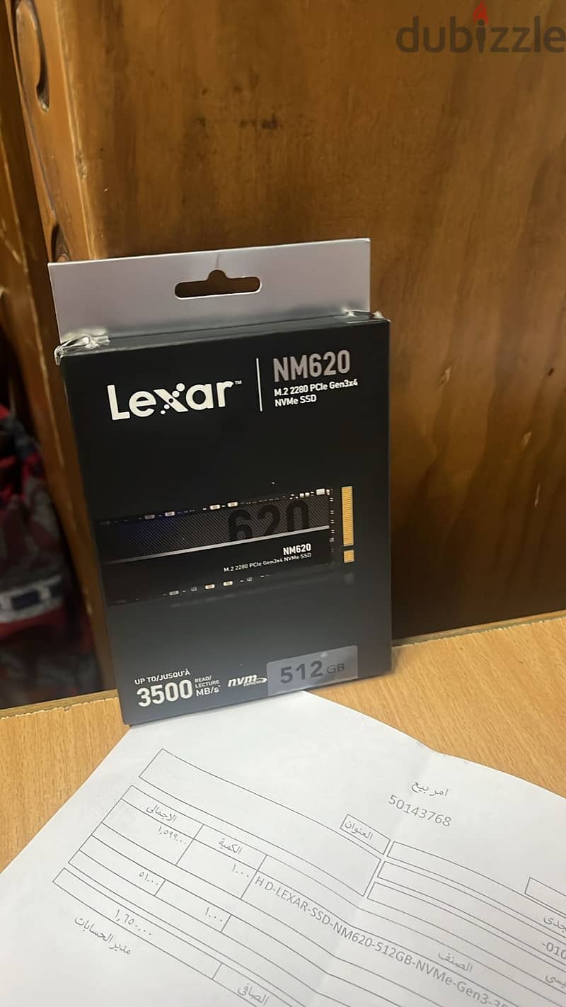 Lexar NM620 512GB SSD, PCIe 3.0 x4, NVMe 1.4, M. 2 2280 1