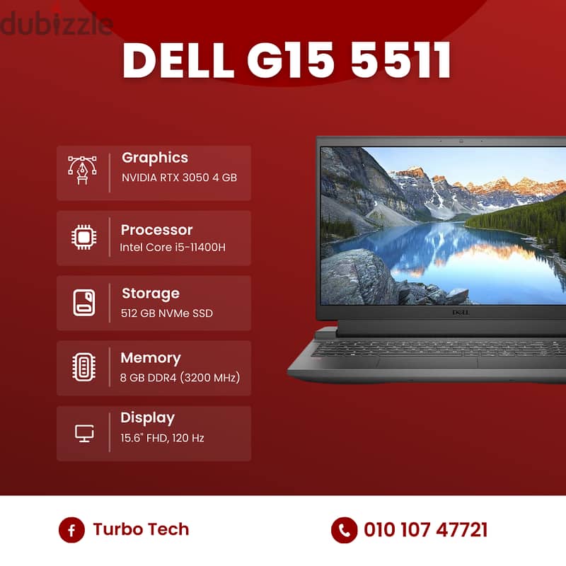  لابتوب Dell G15 5511 كسر زيرو  0