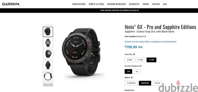 Garmin fenix 6X Sapphire