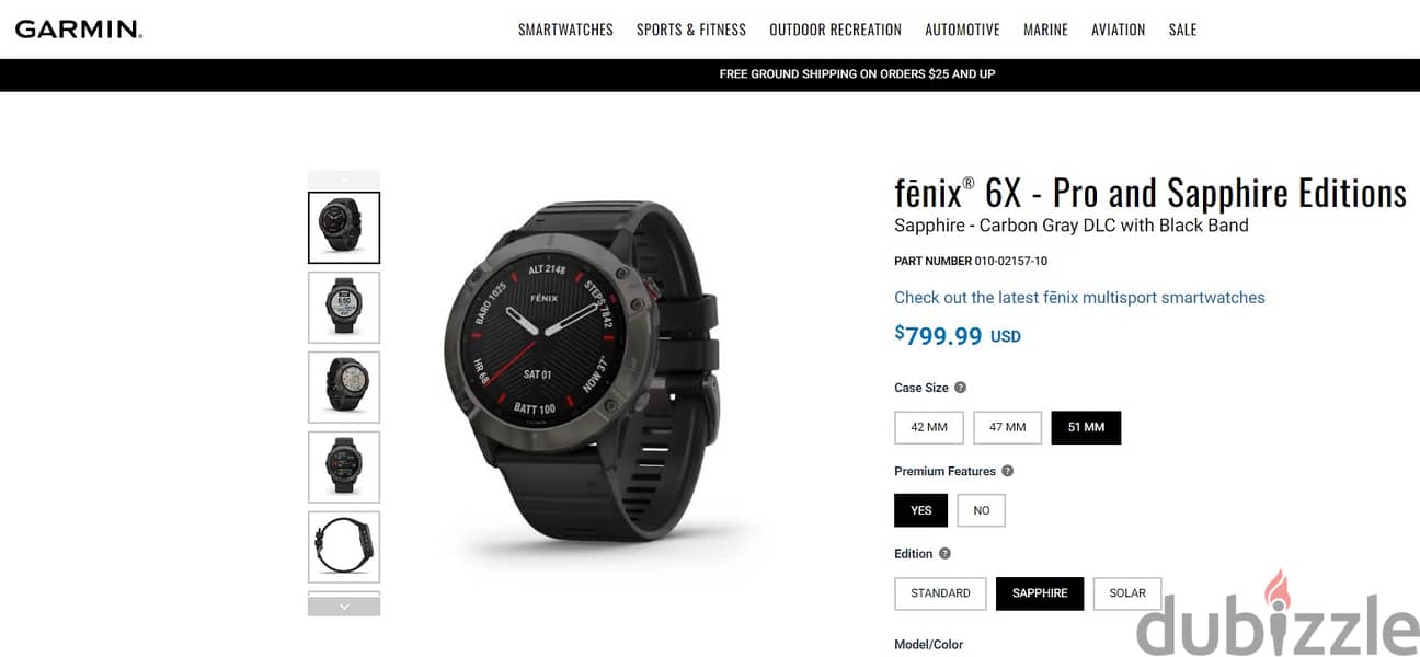 Garmin fenix 6X Sapphire 0