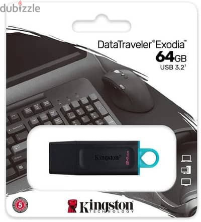 فلاشة متبرشمة Kingston مساحة 64 جيجا USB3.2