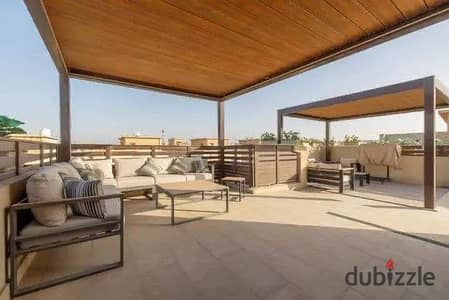 Penthouse 220m + 110m roof in for sale in installments over 7 years in a compound in front of Al-Rehab