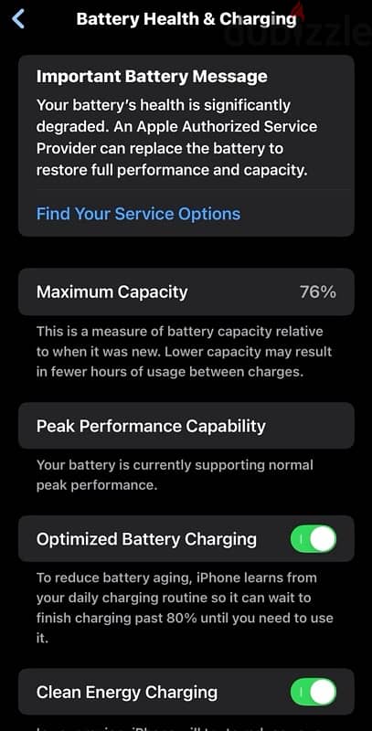 iPhone xs max 256Gb battery 76% 4