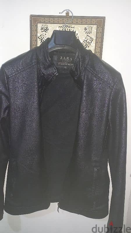 جاكت جلد طبيعي ماركه zara 3