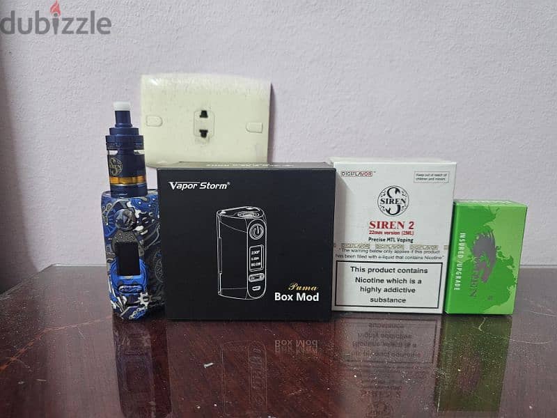 Vape kit: New Mod Puma 200W + Siren V2 tank + 2 Batteries 2