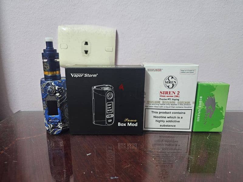 Vape kit: New Mod Puma 200W + Siren V2 tank + 2 Batteries 3