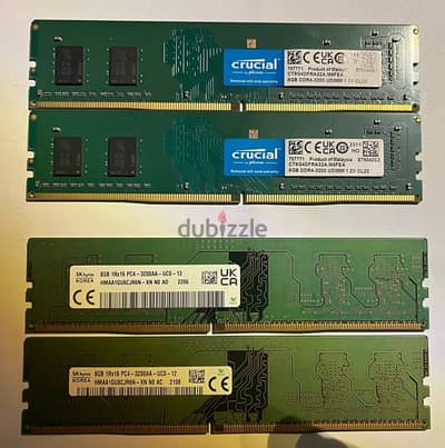 32GB (8GBx4) RAM DDR4 3200MHz UDIMM (2400 EGP)