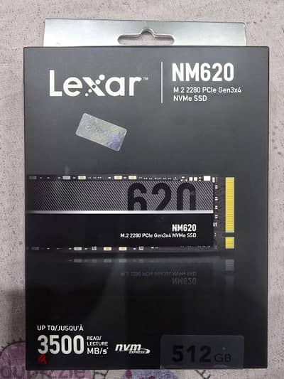 Lexar NM620 512GB SSD, PCIe 3.0 x4, NVMe 1.4, M. 2 2280 M. 2