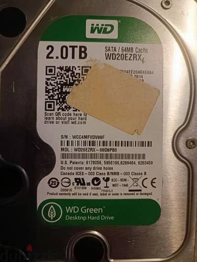 Hard drive 2 TB WD Green