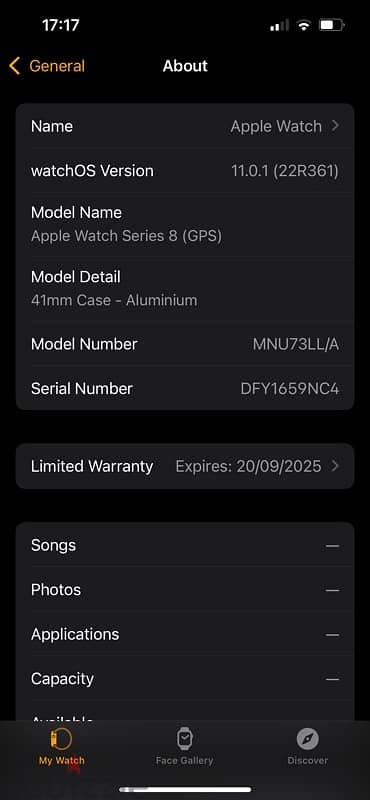 Apple Watch s8 41m midnight