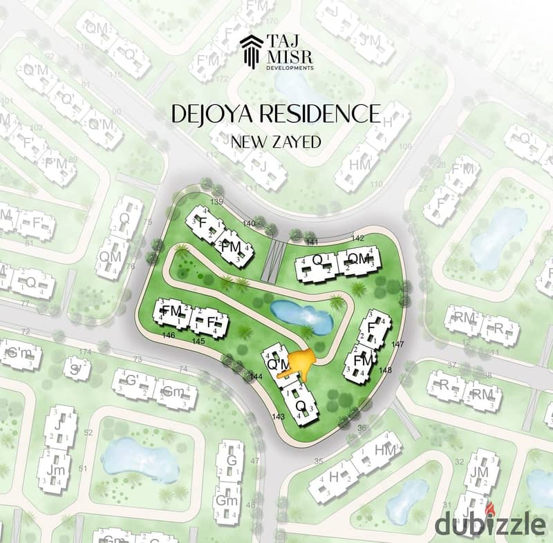 Apartment 135m for sale in Dejoya Residence New Zayed with installments up to 10 years and 5% down payment. 0