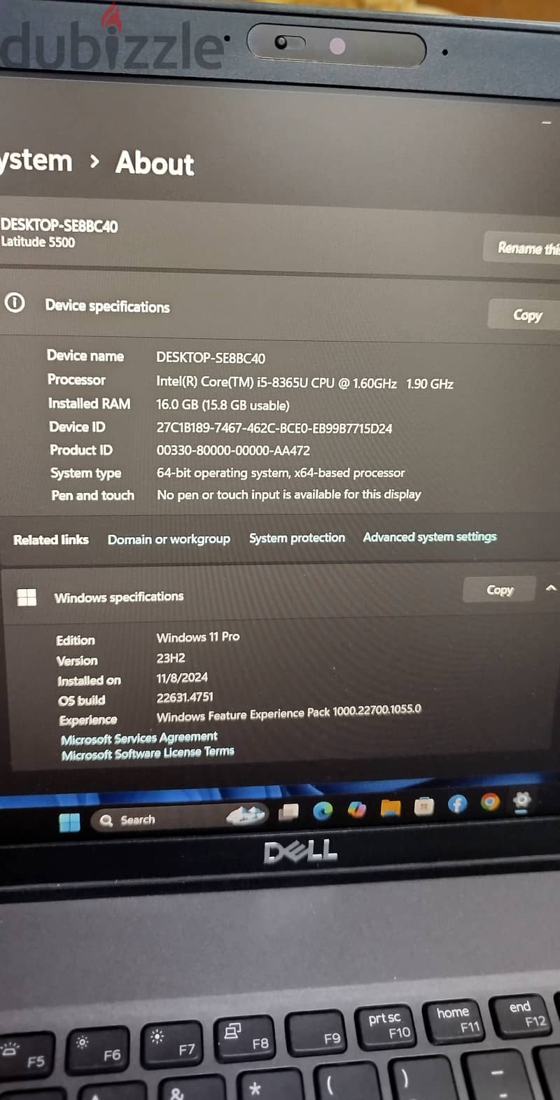 رامات 16 جيجا وهارد dell 5500   ssd 512 2