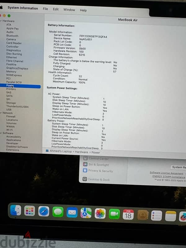 Macbook Air M2 زيرو تماما بدون ولا خدش بطارية ١٠٠٪؜ عربي اجليزي 5