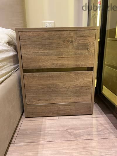 كومود خشب بني جديد bedside table brown wood new