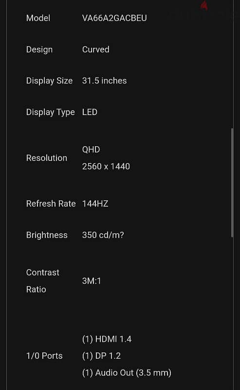 Lenovo Curved Pc Monitor 4