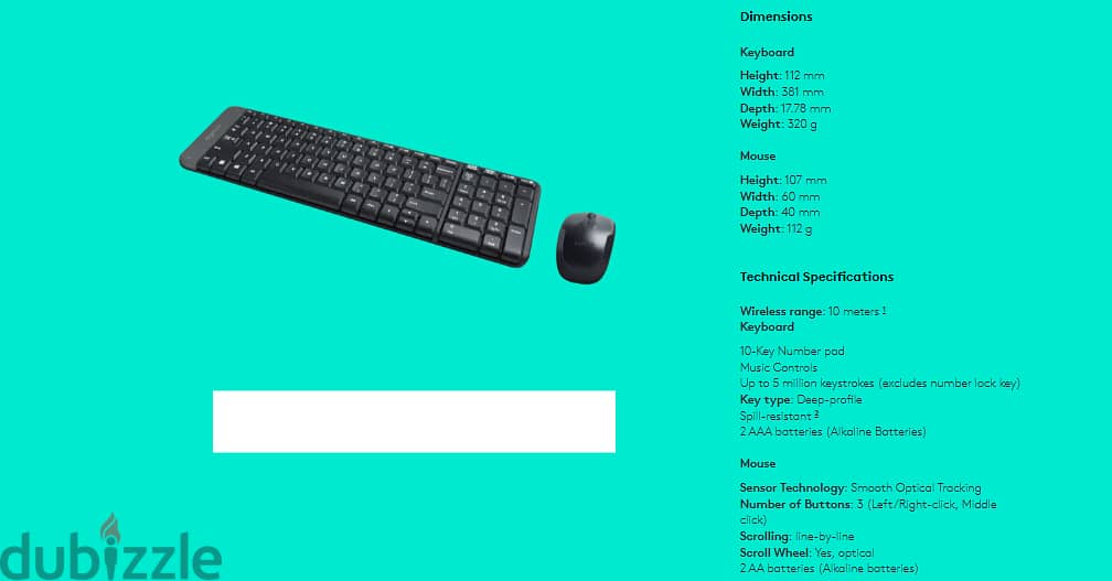 Logitech MK220 Wireless Keyboard And Mouse (English & Arabic Layout) 4